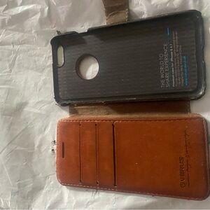VERSUS BROWN LEATHER WALLET PHONE CASE FOR IPHONE 6